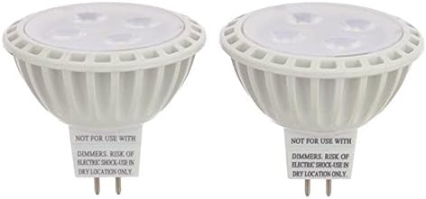 LEDwholesalers MR16 UL Listed 5-Watt (35W Equivalent) LED Spot Light with Interchangeable Wide Angle Flood Lens 12V AC/DC (2-Pack), White, 1245WH
