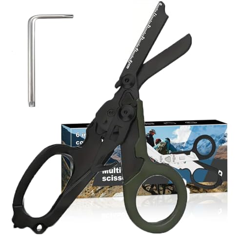 Image of 6-in-1 Heavy-Duty Emergency trauma shears|Folding Emergency Shears| | Multifunctional Life-Saving Tool|Suitable for Emergency Rescue|Outdoor Exploration|DIY Construction and Maintenance|