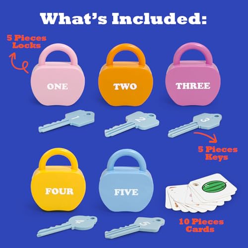 Ninigai Apple Locks with Keys for Toddlers Ages 3-5 â Montessori Number Toys for Kids for 3 Year Old | Counting Games | Preschool & Kindergarten Classroom Must Haves - Image 6