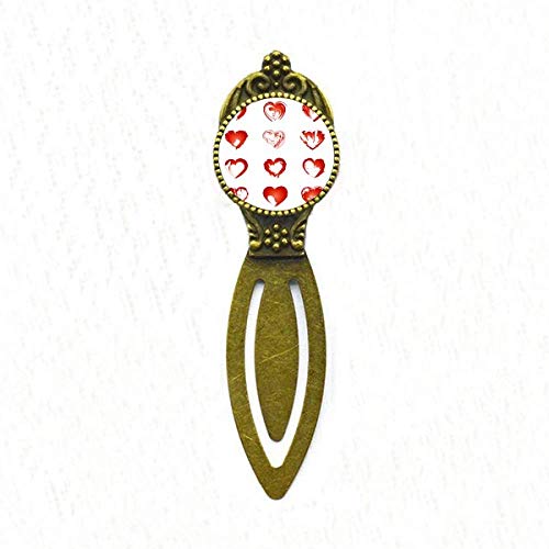Marque-page Saint Valentin cœurs rouge rétro : accessoire de lecture vintage romantique