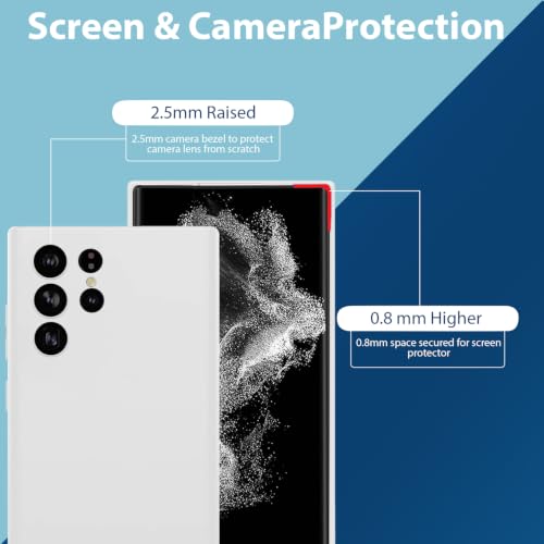 Image of LIRAMARK Liquid Silicone Soft Back Cover Case for Samsung Galaxy S22 Ultra (White)