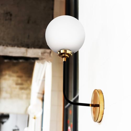 Image of HEMOTON Spherical Lampshade Lamp Shade Chandelier Globe Modern s Chandelier s Small Mount Living Room Modern Round Large White Glass