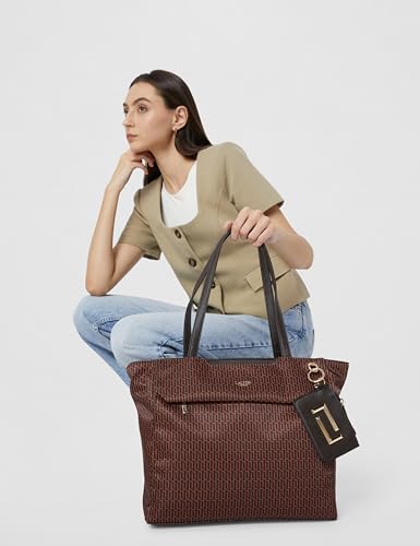 Image of Lavie Luxe Women's Monogram Zumi Large 15 Inch Laptop Tote Handbag | Tote Bag for Work | Ladies Purse | Stylish Shoulder Bag | Gift for Women