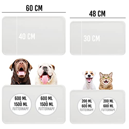 KaraLuna Basic Napfunterlage aus Silikon (60x40cm, Transparent) I rutschfeste Unterlage für Hundenapf oder Katzennapf I Futterunterlage Hund Katze Futternapf Näpfe Futtermatte Kaffeevollautomat - Image 6