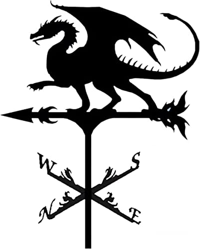 Weather Vane Weathervane Black Dragon Cat Family Sika Deer Wind Direction Indicator Weathercock Metal Products Garden Stake Art Decor With Mounting Bracket #TOP3
