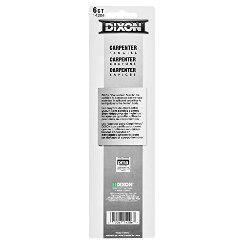 Dixon Industrial Carpenter Pencils, Medium, Black And Silver, 6-Pack, (14206) #TOP3