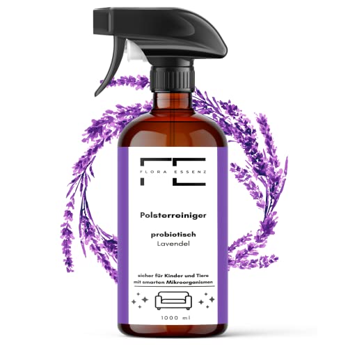Flora Essenz | Lavendel XXL 1000 ML | Polsterreiniger Spray | Probiotisch | Entfernt Flecken und Gerüche & HausMilben | Man lebt in einer gesunden Flora | DERMATEST SEHR GUT! Cover