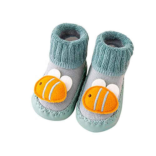 Girl Shoes Size 12 Autumn and Winter Boys and Girls Children Cute Socks Shoes Non Slip Indoor Boy Shoes Green