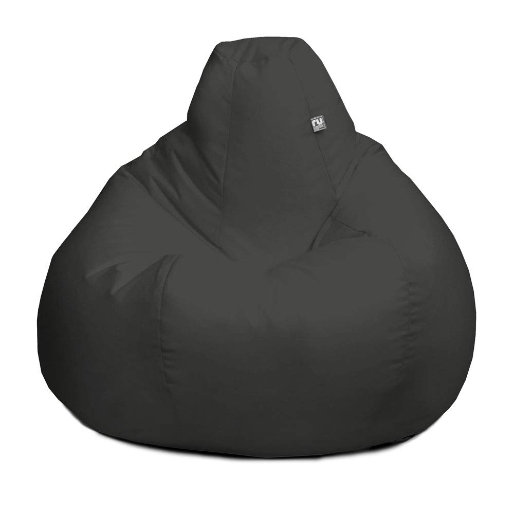 rucomfy Beanbags Extra Large Classic Outdoor Adult Bean Bag Chair. Home or Garden Gaming Seat Patio Furniture. Arrives Filled. Water & UV Resistant. Machine Washable - 70 x 110cm (Grey) โ image 1
