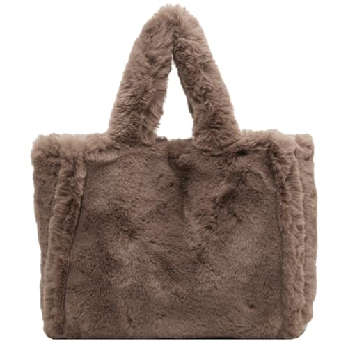 Sac fourre-tout pour femmes en peluche grand sac à main floue chaud hiver
