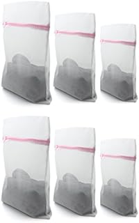 HAND A Good Selection of Sizes Dense Net, Delicate Wash Zipped Laundry/Washing fine Mesh Bags- 2 of 50 x 60 cm, 2 of 40 x 50 cm, 2 of 30 x 40 cm Bags