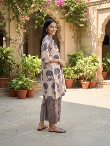 Image of Leriya Fashion Women's Rayon Kurta Pant Set | Casual Style Ethnic Co-ord Set for Women Stylish | Black Print Kurti for Office & Daily Travel Outfit | Oversize Loose Fit Kurta Sets for Woman