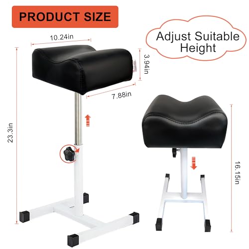Image of Pedicure Stand Stool Footrest Stand Adjustable Height Technician SPA Beauty Stand Stool with Non-Slip SPA Salon Home Equipment Black