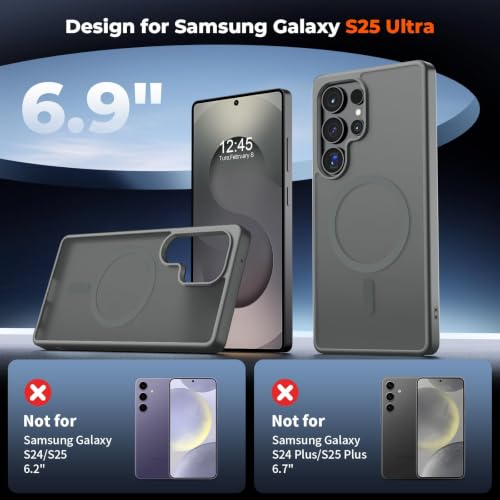 Image of AIBEX Back Cover for Samsung Galaxy S25 Ultra| Slim Case with Wireless Charging Support | Anti-Scratch, Shockproof, Anti-Fingerprint & Lightweight Military-Grade Protective Cover - Grey