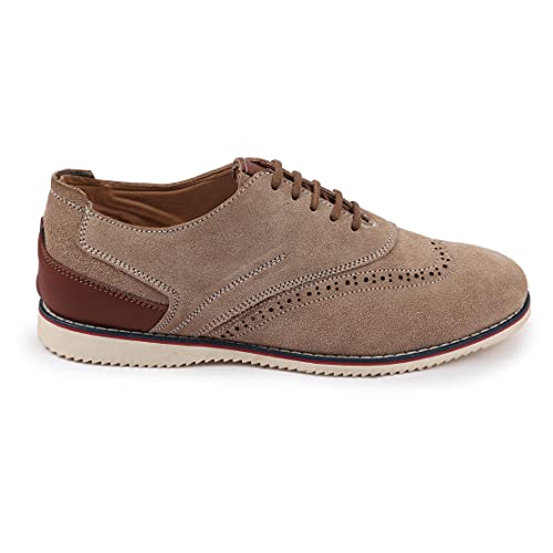 Image of FAUSTO Men's Suede Leather Oxford Casual Shoes