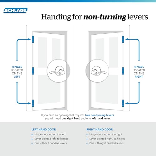 Image of SCHLAGE Accent Lever with Addison Trim Non-Turning Lock in Distressed Nickel - Right Handed - F170 ACC 621 ADD RH