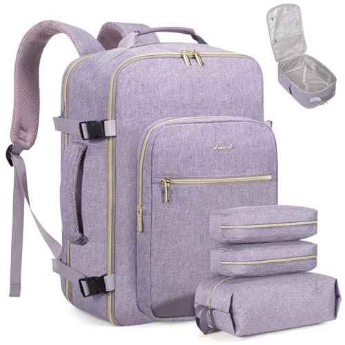 Image of LOVEVOOK 40L Travel Backpack Flight Approved Carry on Backpack,3 Packing Cubes,Waterproof Personal Item Travel Bag,TSA Carry on Luggage Suitcase Travel Essentials,Gifts for Women & Men,fits 17 inch Laptop