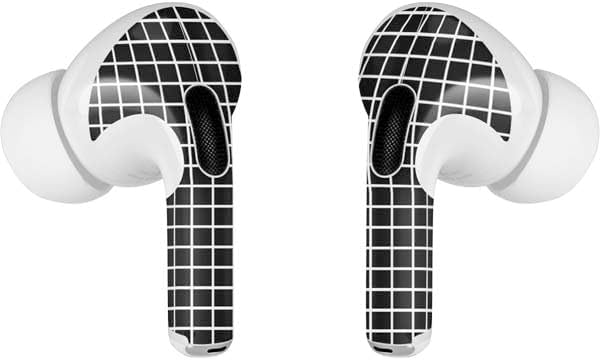 Skinit Decal Audio Skin Compatible with Apple AirPods Pro - Black Grid Design