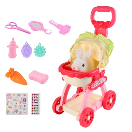 Carrello Giocattolo Per Animali Domestici Per Bambini - Trasportino Per Cani In Peluche Con Suono A Induzione E Registrazione, Set Di Passeggini Interattivi Per Animali Domestici Educativi, Giocattolo