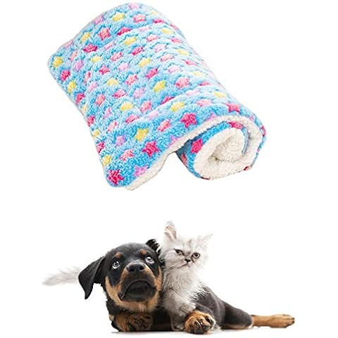 xihan123 Dog Cushion Chew Proof Dog Bed Fleece Dog Bed Comfortable Dog Blankets Washable For Pets Puppy Kitten Rabbit Relax Play Freely Anxiety Relief Improve Sleep blue,L Cover
