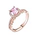 Lzz Fashion Elegant Lady 18K Rose Gold Filled Morgan Stone Pink Gem Set Ring Set Cubic Zirconia Ring Wedding Jewelry Size 6-10 (US code 10)