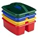 School Specialty Large Plastic Art Caddies - Set of 4 - Assorted Colors