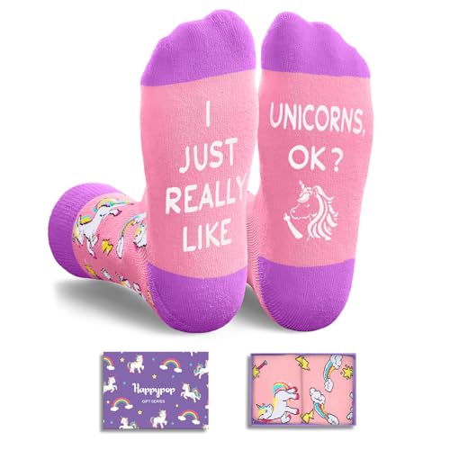 HAPPYPOP Unicorn Gifts for Women Men - Novelty Funny Animal Socks for Teens Kylin Gifts for Adults Women