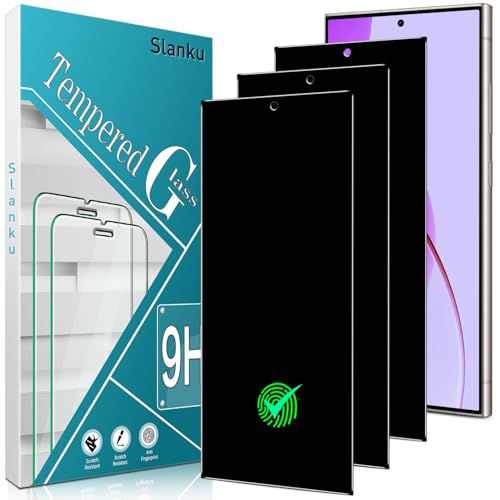 Slanku 3 Pack Privacy Screen Protector for Samsung Galaxy S24 Ultra 6.8-Inch 9H Tempered Glass Film Anti-Spy Case Friendly NO Bubbles Anti Scratch