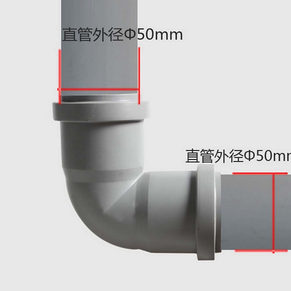 Kitchen Pipe Connector 50mm Right Angle Pipe Adapter Bath Waste Joiner Waste Compression Fittings for Bath Kitchen Sink, Shower Tray - Image 3