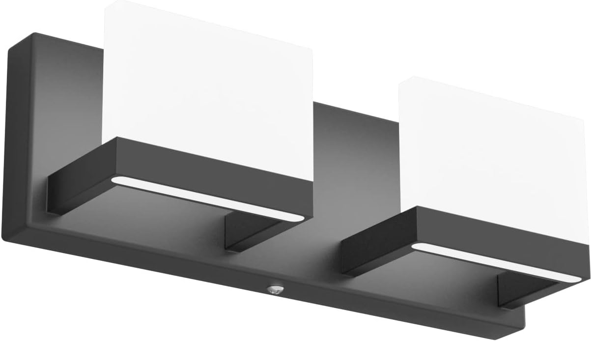 Tipace LED Dimmable Bathroom Vanity Light - 2 Lights Frosted White Acrylic Up and Down Fixture Over Mirror (6000K)