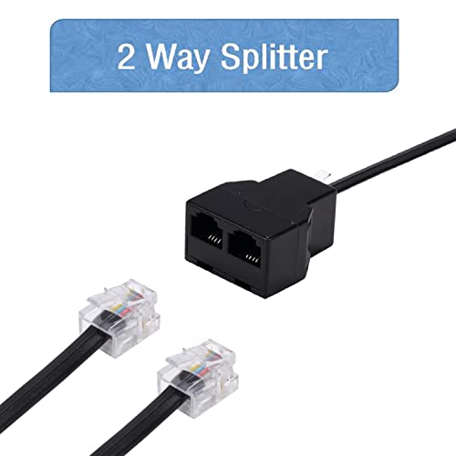 Phone-Line-SplitterTelephone-Splitterwith-RJ11-6P4C-PlugsSuitable-for-TelephoneFax-MachineBlack-2-Pack