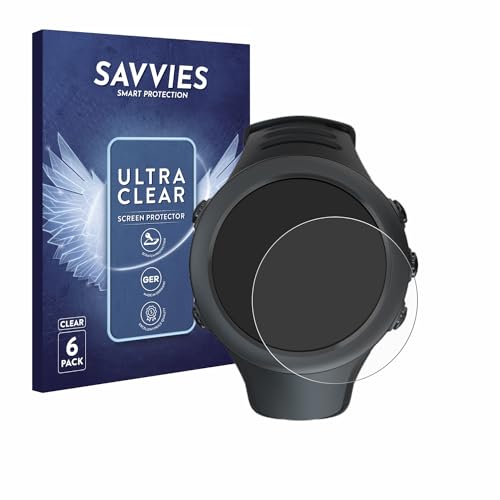 savvies Protector Pantalla para Suunto Ambit3 Sport Black/Vertical 6 Unidades   Película Ultra Transparente