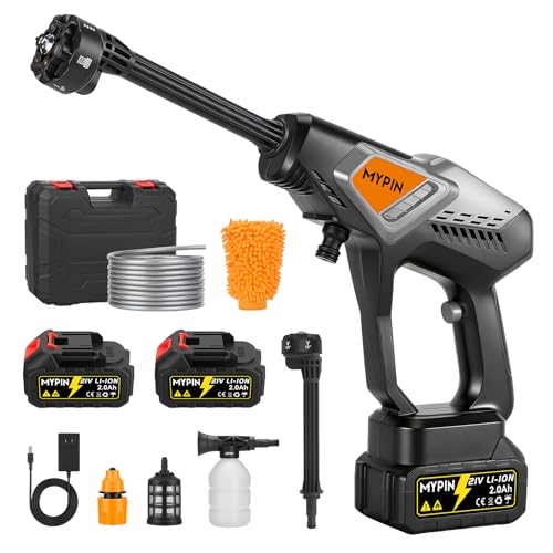 Nettoyeur Haute Pression Sans Fil Pliable 3,4 Gallons – 660 PSI Max, 7 Niveaux Réglables, Buse 6 En 1, Écran LCD, Idéal Voiture, Terrasse, Jardin