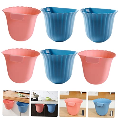 Set de 6 canecas de basura para colgar en pared diseño floral miniatura 4