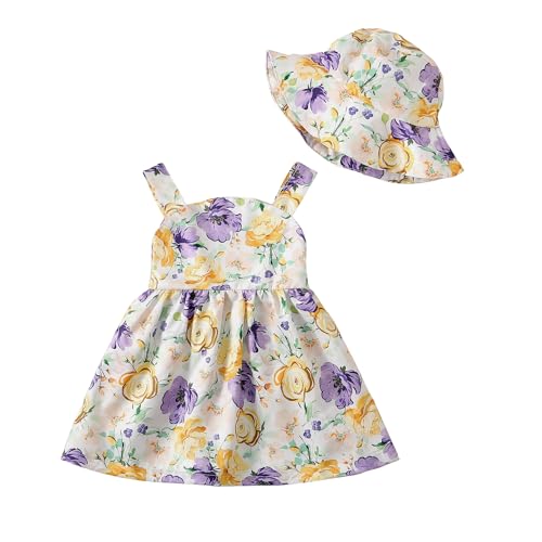 Image of Newborn Infant Baby Girl Dress Toddler Girl Clothes Halter Backless Sleeveless Flower Sundress Summer Dresses for Girl