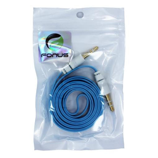 Cable Auxiliar 3.5mm Jack Azul Flat Compatible con Lively Jitterbug Smart3 miniatura 3