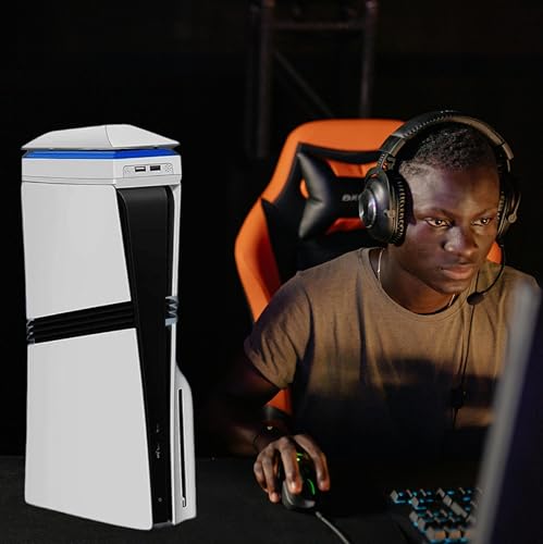 Image of RGB Cooling Fan for PS5 Pro (Disc & Digital) Dust Cover- 7 RGB Light Modes, Ultra-Quiet Adjustable 3 Speed, Dual USB Ports