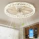 NIORSUN Ventilator Deckenleuchte, 50CM LED Deckenventilator mit Beleuchtung,3 Farbtemperatur und 6 Geschwindigkeiten,Deckenlampe mit Ventilator,APP/Fernbedienung Dimmbar Timer（White）