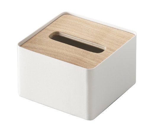 Yamazaki 7732 Tissue Case with Lid, Rin, S, Natural
