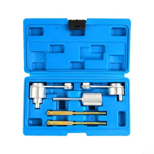 Kit completo de herramientas de sincronización para motores automotrices, incluye 5 herramientas y estuche de plástico para almacenamiento organizado y portabilidad