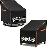BRUXOLAY Outdoor Waterproof Patio Chair Covers, Heavy Duty Oxford Coating Weather Resistant Patio Furniture Covers 600D 30W x 34D x 36H inches 2-Pack, Black