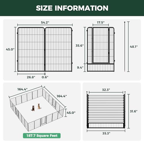 Image of FXW Instant Dog Playpen with RV Step Grid for RV Camping, 45 inch H, 24 Panels | Quick-Setup & Heavy-Duty Play Yard, Helps Close Stair Gaps, Fits 32 inch RV Step Opening, For Large Dogs, Patented