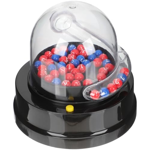 FUNNETOYU Máquina de Lotería Eléctrica Transparente, Mini Jaula de Bingo, Juego de Lotería para Fiestas, Sorteos y Entretenimiento Familiar, Portátil y Ligera,