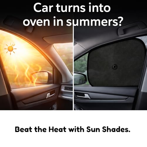 Image of AutokraftZ 𝗨𝗻𝗶𝘃𝗲𝗿𝘀𝗮𝗹 Car Window Sun Shade Protector for Heat Reduction 𝗣𝗔𝗖𝗞 𝗼𝗳 𝟲 with Suction Cup Easy to Use | Car Glass Cover for Sunlight | Shield & Blinds with 𝗘𝘅𝘁𝗿𝗮 𝗗𝗮𝗿𝗸