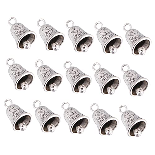 Angoily Unique Christmas Bell Pendants 20pcs Alloy Jewelry Vintage Style DIY Decorations Wind Chimes for Craft