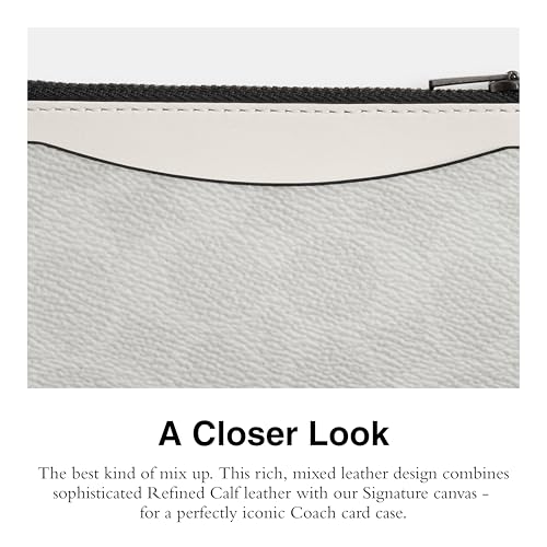 Coach Men's Zip Card CASE Accessory-Travel Wallet, Chalk/White4