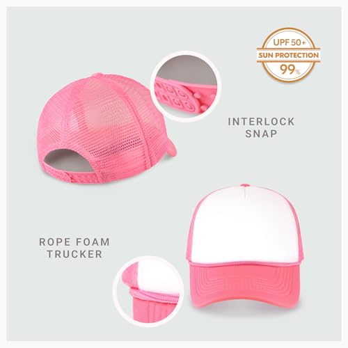 Image of CHOK.LIDS Classic Foam Trucker Hat Summer Mesh Rope Cap Solid Two Toned Blank Hat Mens Womens Adjustable Strap Light Weight