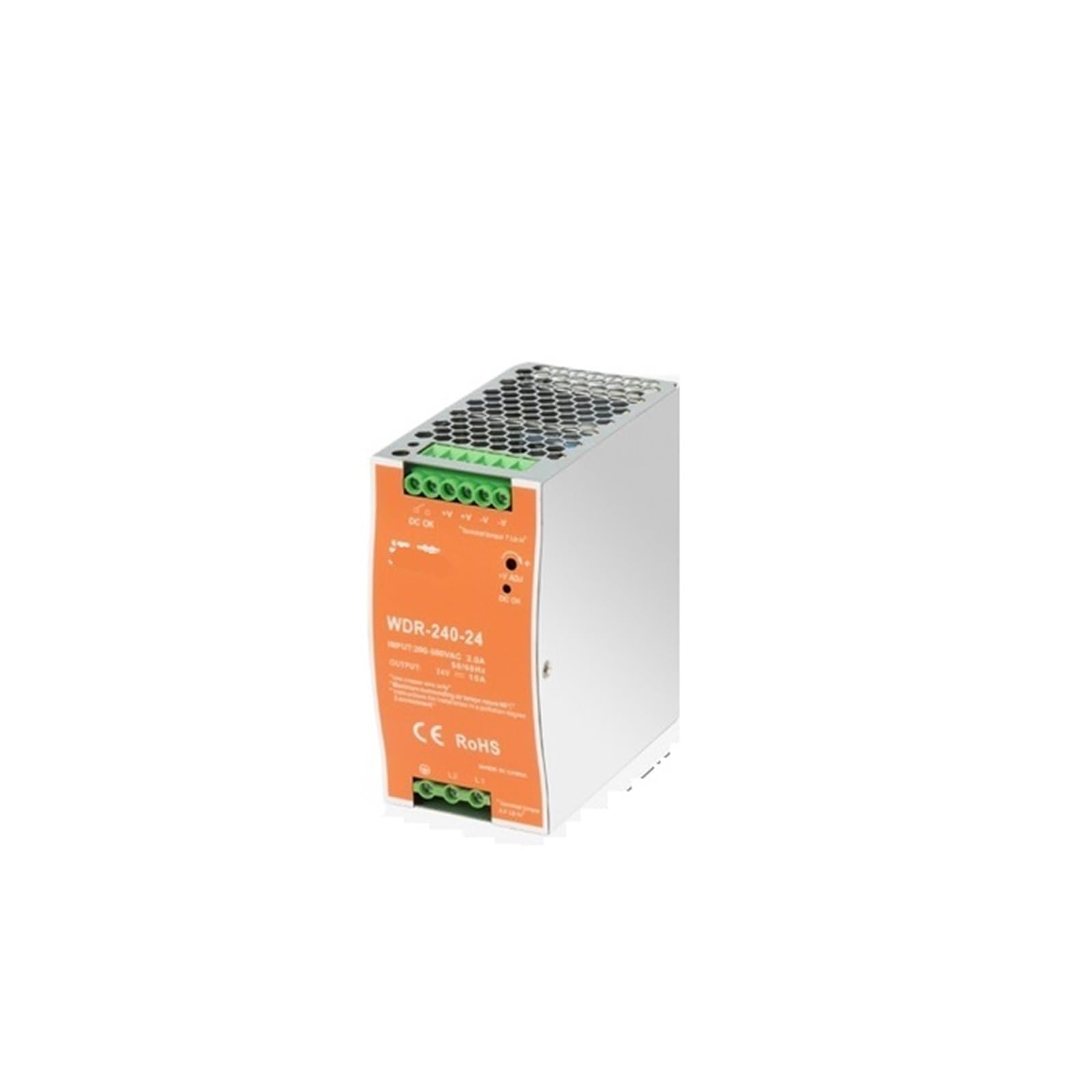 PWANUIGTE WDR-75W/120W/150W/240W Switching Power Supply 220V to 24V Rail Type 12V48V DC Voltage stabilizing EDR Transformer(WDR-240W-12V 20A)