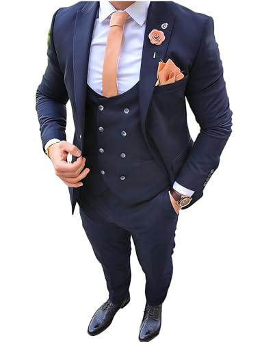 Veste Revers en Pointe Homme Blazer de Soirée aux Finitions Tailleur pour Cérémonie de Mariage