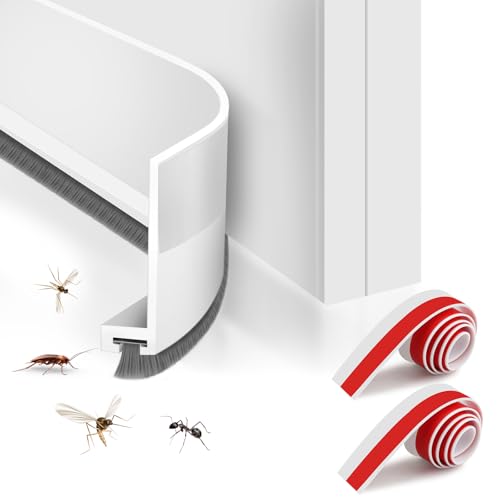 2M Türdichtung Zugluftstopper für Türen, ELEPRUC Tür Dichtungsband Selbstklebend mit Bürste, Zugluftstopper Dichtungsband für Türen, Türdichtung Unten, Tür Zugluftstopper Luftzugstopper für Fenster
